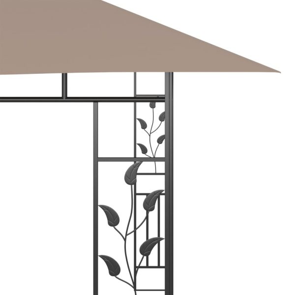 Gazebo with Mosquito Net 180 g/m – 4x3x2.73 m, Taupe