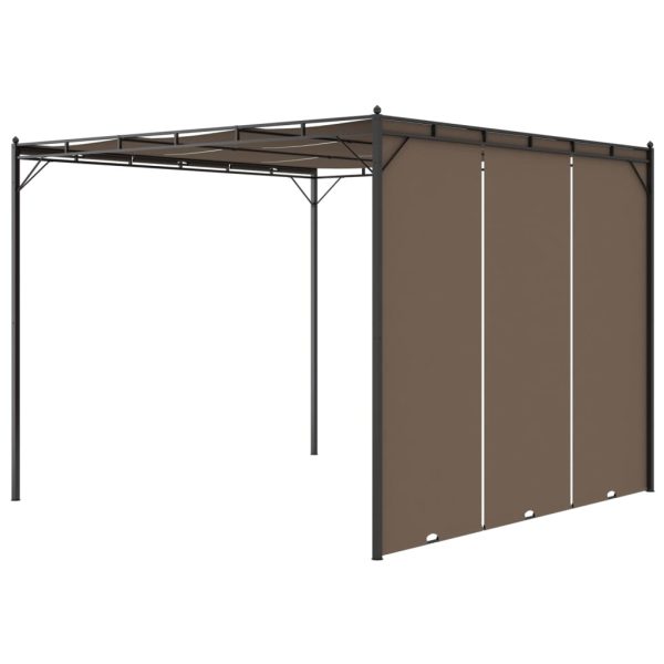 Garden Gazebo with Side Curtain Taupe – 3x3x2.25 m