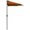 Balcony Parasol with Aluminium Pole 270×135 cm Half – Terracotta