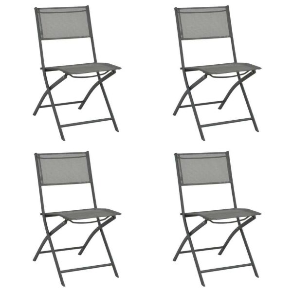 Folding Outdoor Chairs Steel and Textilene – 4