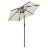 Parasol with LED Lights 200×211 cm Aluminium – Sand