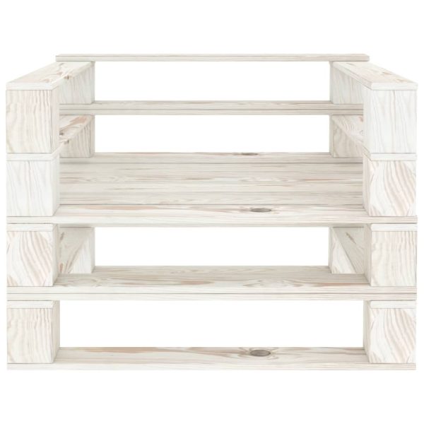 Garden Pallet Armchair Wood White