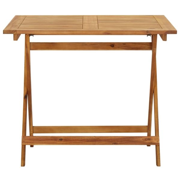 Folding Garden Table 90x90x75 cm Solid Acacia Wood