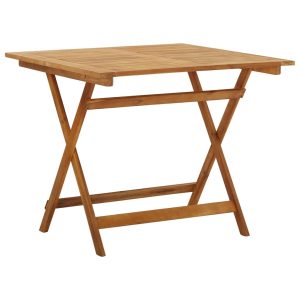 Folding Garden Table 90x90x75 cm Solid Acacia Wood