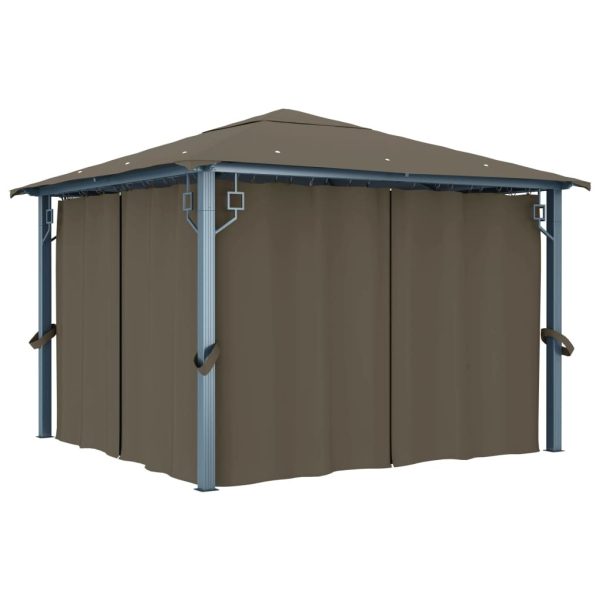 Gazebo with Curtain Aluminium