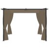 Gazebo with Curtains 3×3 m Taupe Steel