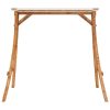 Swing Frame with Roof Solid Bent Wood with Teak Finish – Cream