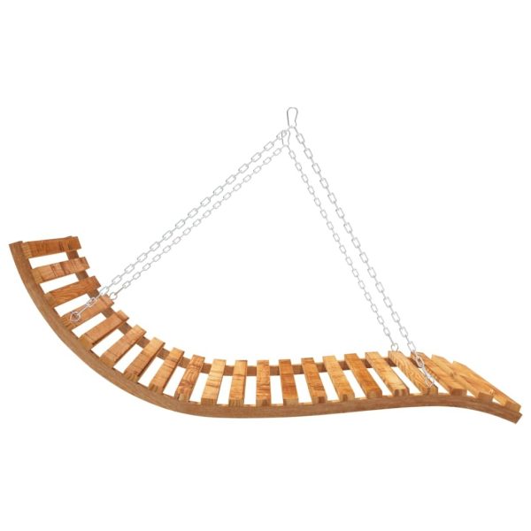 Swing Bed Solid Bent Wood with Teak Finish 143x120x65 cm