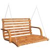 Swing Bench Solid Bent Wood with Teak Finish 91x130x58 cm