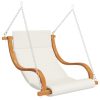 Swing Chair with Cushion Bent Wood with Teak Finish – Cream