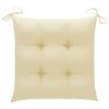 Chair Cushions 4 pcs Cream White 40x40x7 cm Fabric