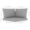 Pallet Sofa Cushions 3 pcs Grey Fabric