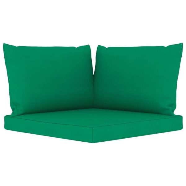 Pallet Sofa Cushions 3 pcs Green Fabric