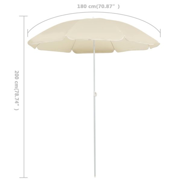 Outdoor Parasol with Steel Pole 180 cm – Sand