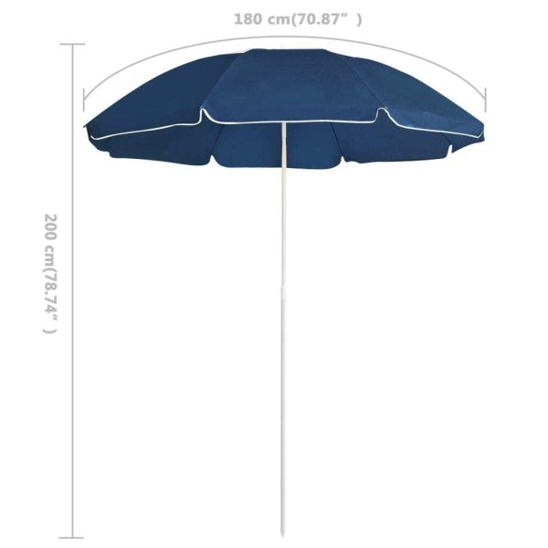 Outdoor Parasol with Steel Pole 180 cm – Blue