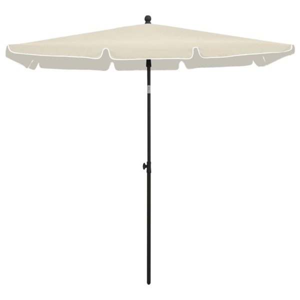 Garden Parasol with Pole 210×140 cm – Sand