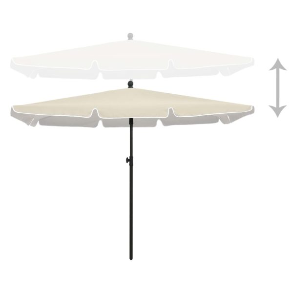 Garden Parasol with Pole 210×140 cm – Sand