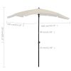 Garden Parasol with Pole 200×130 cm – Sand