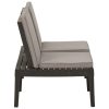 Garden Lounge Bench with Cushion Plastic – Grey, 1