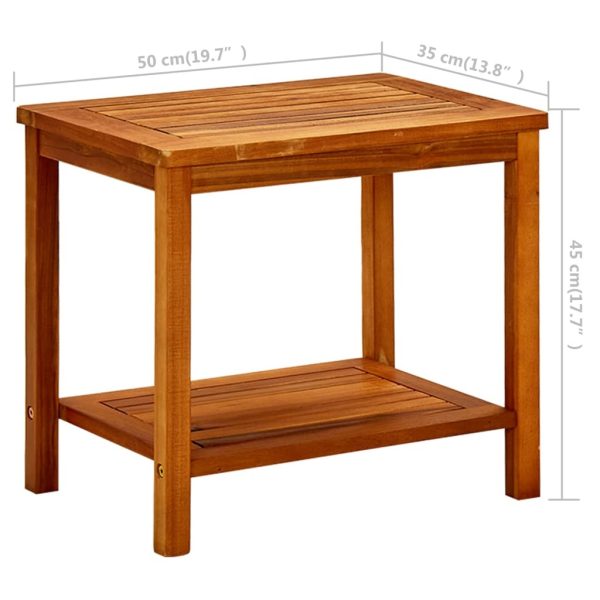Side Table Solid Acacia Wood – 50x35x45 cm