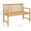 Garden Bench Solid Teak Wood – 114 cm