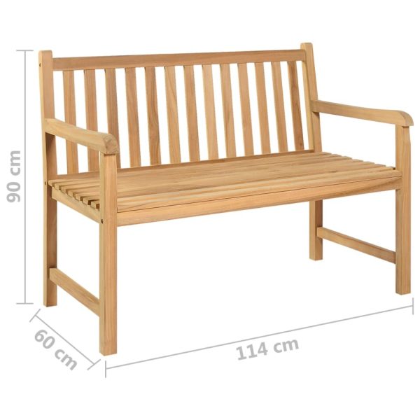 Garden Bench Solid Teak Wood – 114 cm