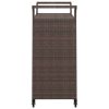 Bar Cart with Drawer 100x45x97 cm Poly Rattan – Brown