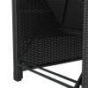 Sun Lounger with Cushion Poly Rattan – Black