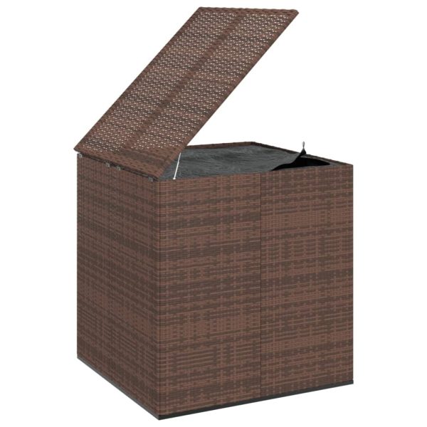 Garden Cushion Box PE Rattan 100×97.5×104 cm Brown