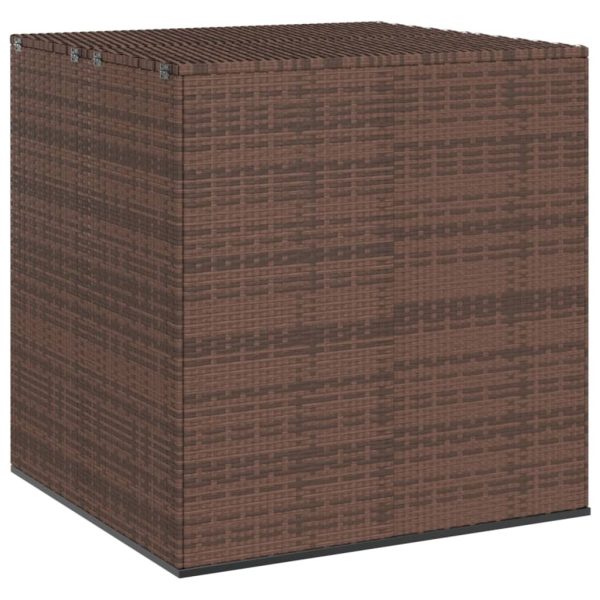 Garden Cushion Box PE Rattan 100×97.5×104 cm Brown