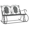 2-Seater Rocking Bench Black Steel – 113x84x94 cm