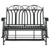 2-Seater Glider Bench 114 cm Black Steel