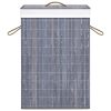 Bamboo Laundry Basket Grey 72 L