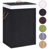 Bamboo Laundry Basket Black 72 L