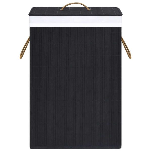 Bamboo Laundry Basket Black 72 L