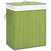 Bamboo Laundry Basket Green 83 L