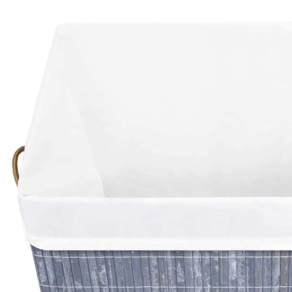 Bamboo Laundry Basket Grey 83 L