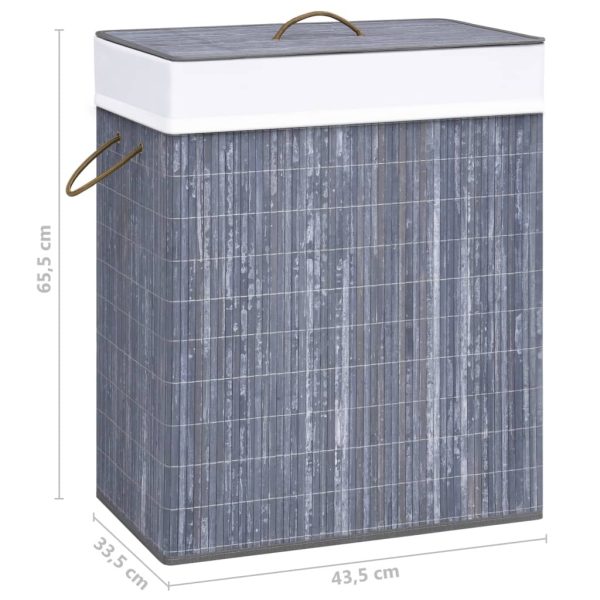 Bamboo Laundry Basket Grey 83 L