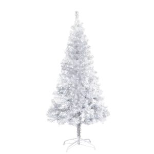 Artificial Christmas Tree with Stand PVC – 150×75 cm, Silver