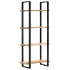 4-Tier Bookcase – 80x40x180 cm, Rough Mango Wood