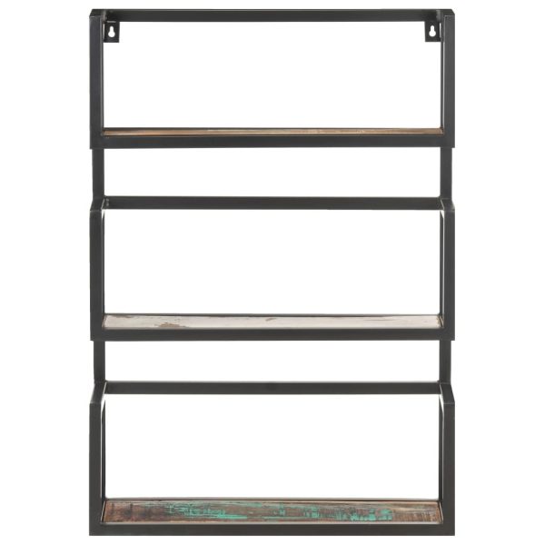 Wall Shelf – 60x20x85 cm, Solid Reclaimed Wood