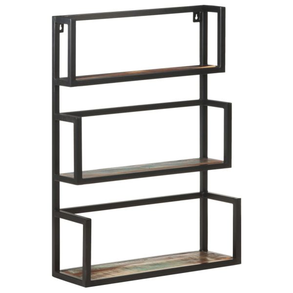 Wall Shelf – 60x20x85 cm, Solid Reclaimed Wood
