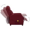 Massage Reclining Chair Faux Leather – Wine Red