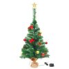 Artificial Christmas Tree with Baubles and LEDs Green 64 cm