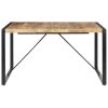 Dining Table 140x140x75 cm – Black, Rough Mango Wood