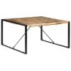 Dining Table 140x140x75 cm – Black, Rough Mango Wood