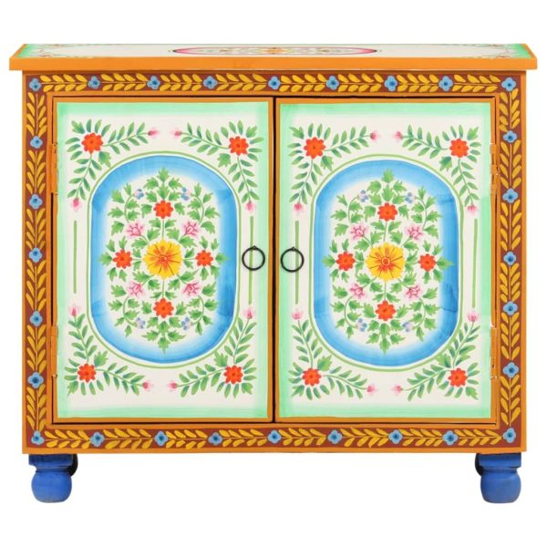 Hand Painted Sideboard 70x35x60 cm Solid Mango Wood – MULTICOLOUR