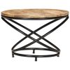 Coffee Table Black 60x60x40 cm – Solid Rough Mango Wood