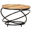 Coffee Table Black 60x60x40 cm – Solid Rough Mango Wood