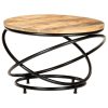 Coffee Table Black 60x60x40 cm – Solid Rough Mango Wood